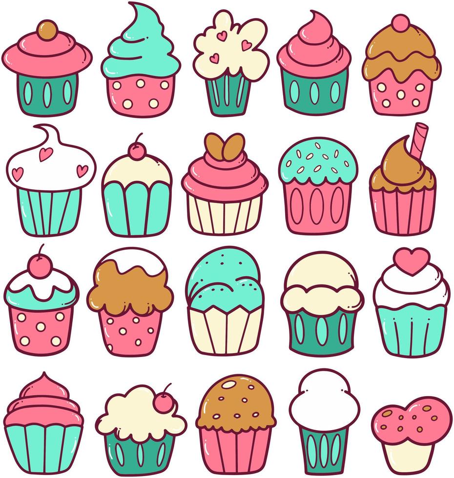 cupcake doodle illustratie vector