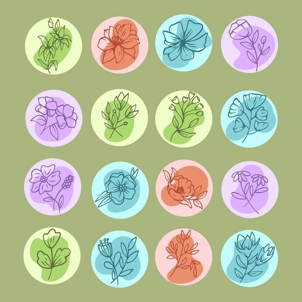 esthetische bloemen doodle illustratie vector