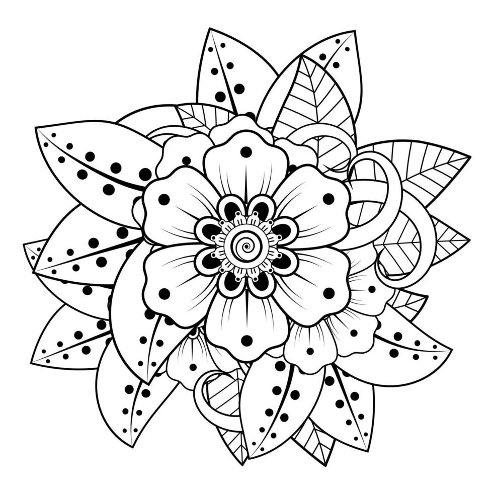 bloemen in zwart-wit. doodle kunst voor kleurboek vector