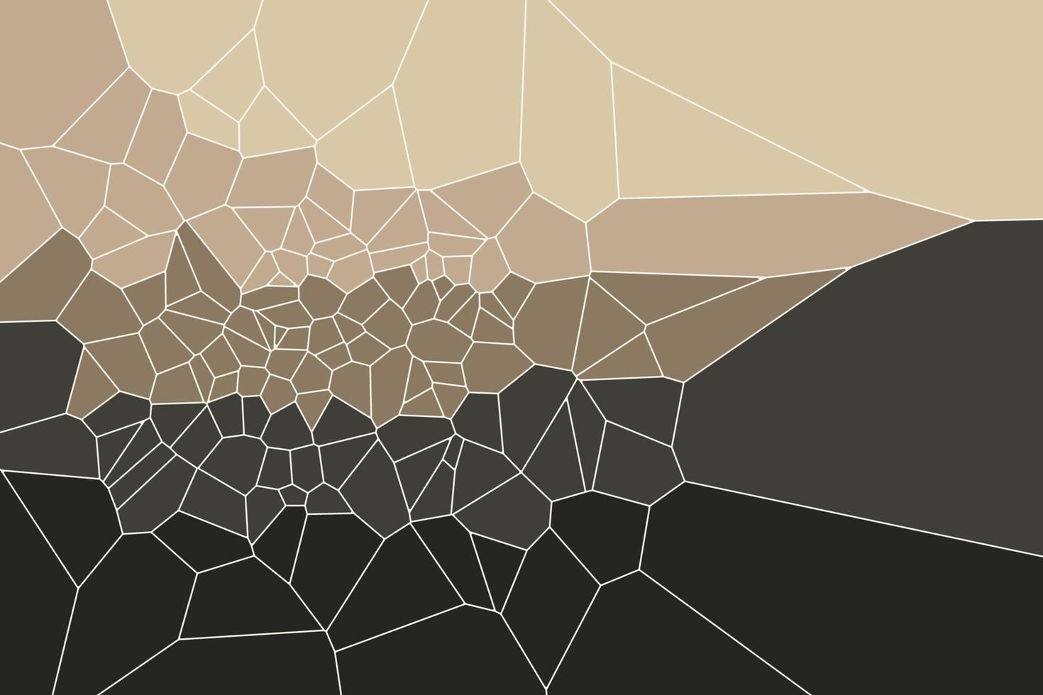 donkerbruine en beige geometrische mozaïekvorm illustratie. voronoi diagram patroon blokken abstract vector achtergrondontwerp