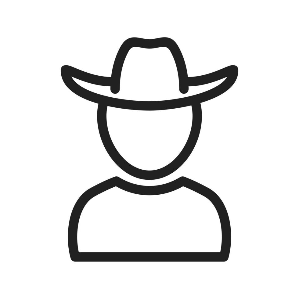 jongen in cowboyhoed lijn icoon vector