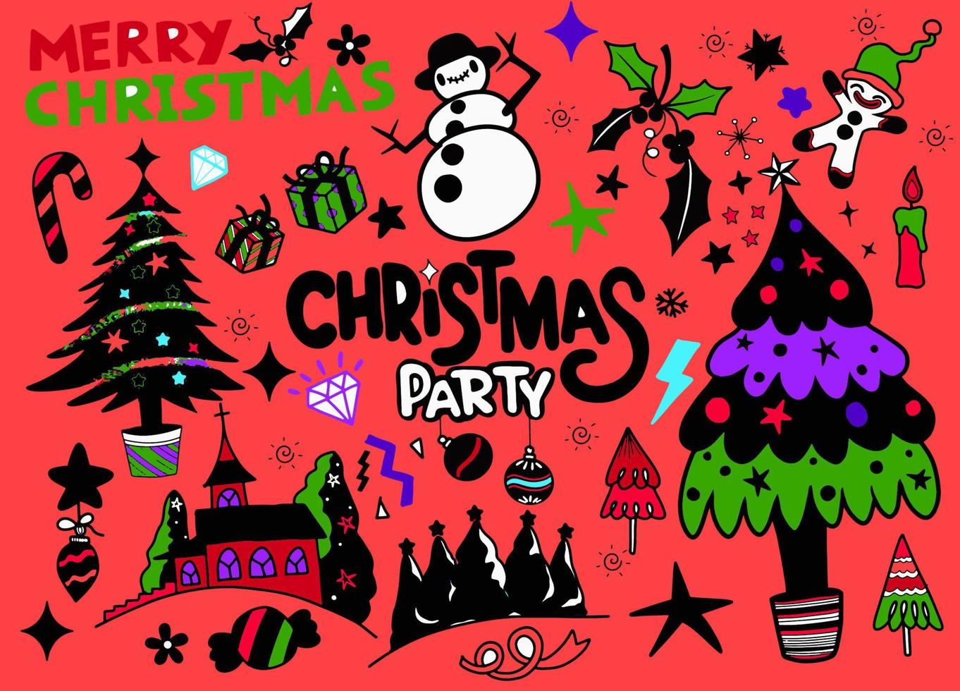 feestelijke kerst clipart elementen collectie vector