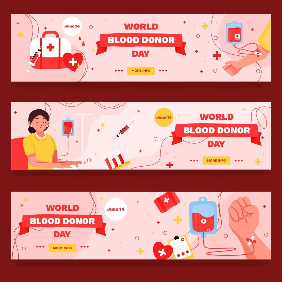 banner collectie wereld bloeddonordag vector