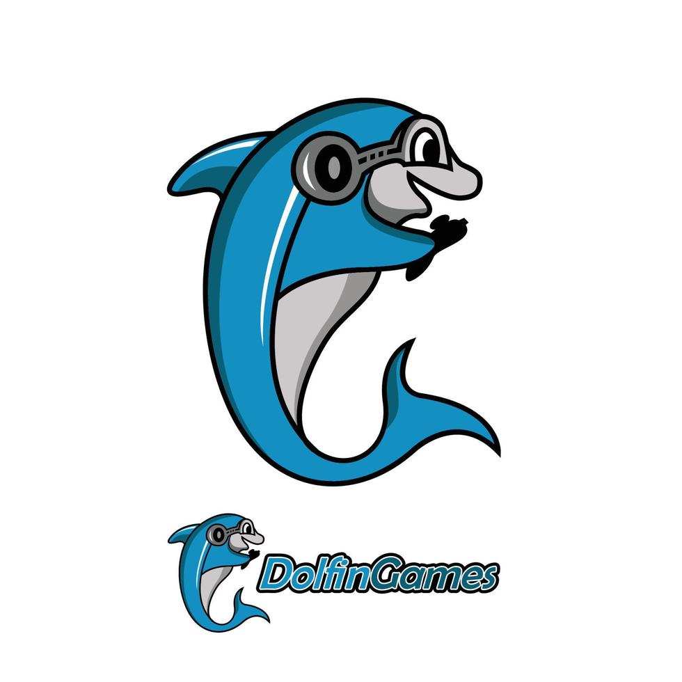 dolfijn gamer-logo vector