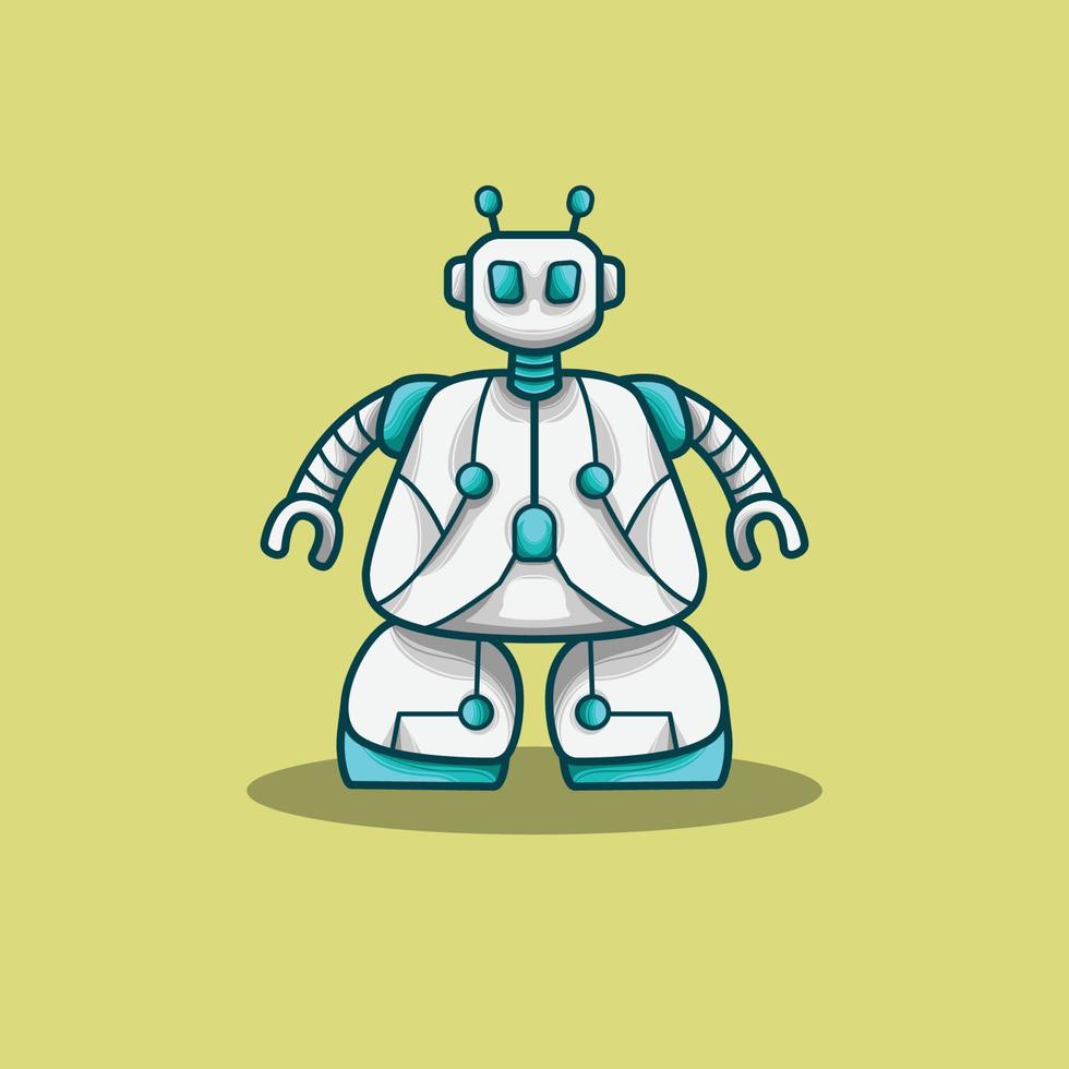 humanoïde robot mascotte futuristisch vector