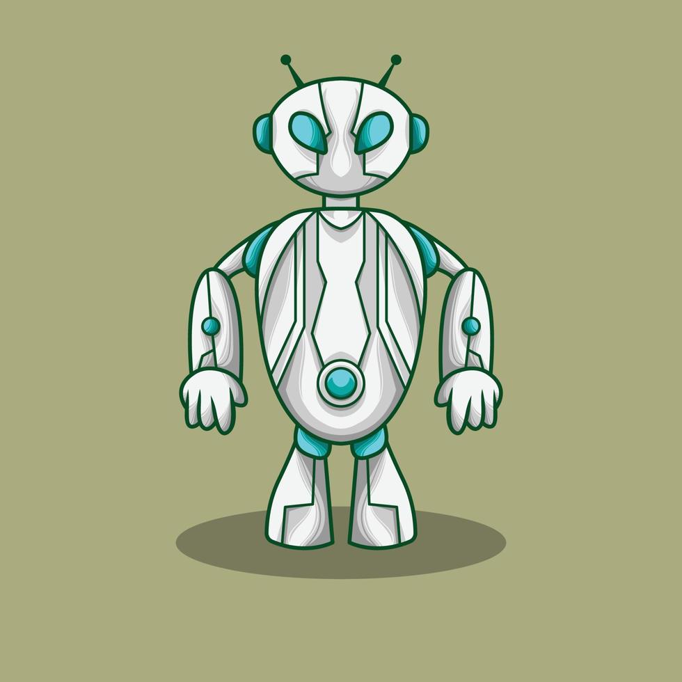 humanoïde robot mecha mascotte toekomst vector