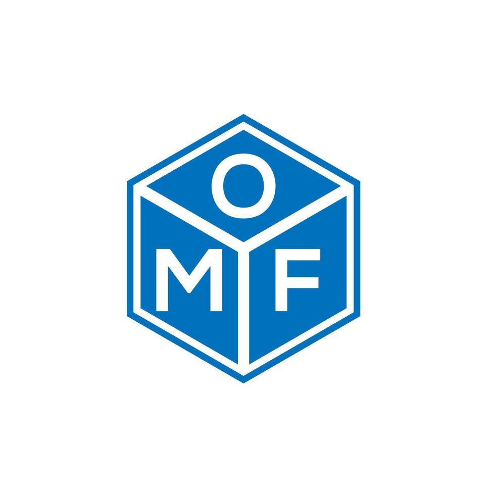 omf brief logo ontwerp op zwarte achtergrond. omf creatieve initialen brief logo concept. omf brief ontwerp. vector