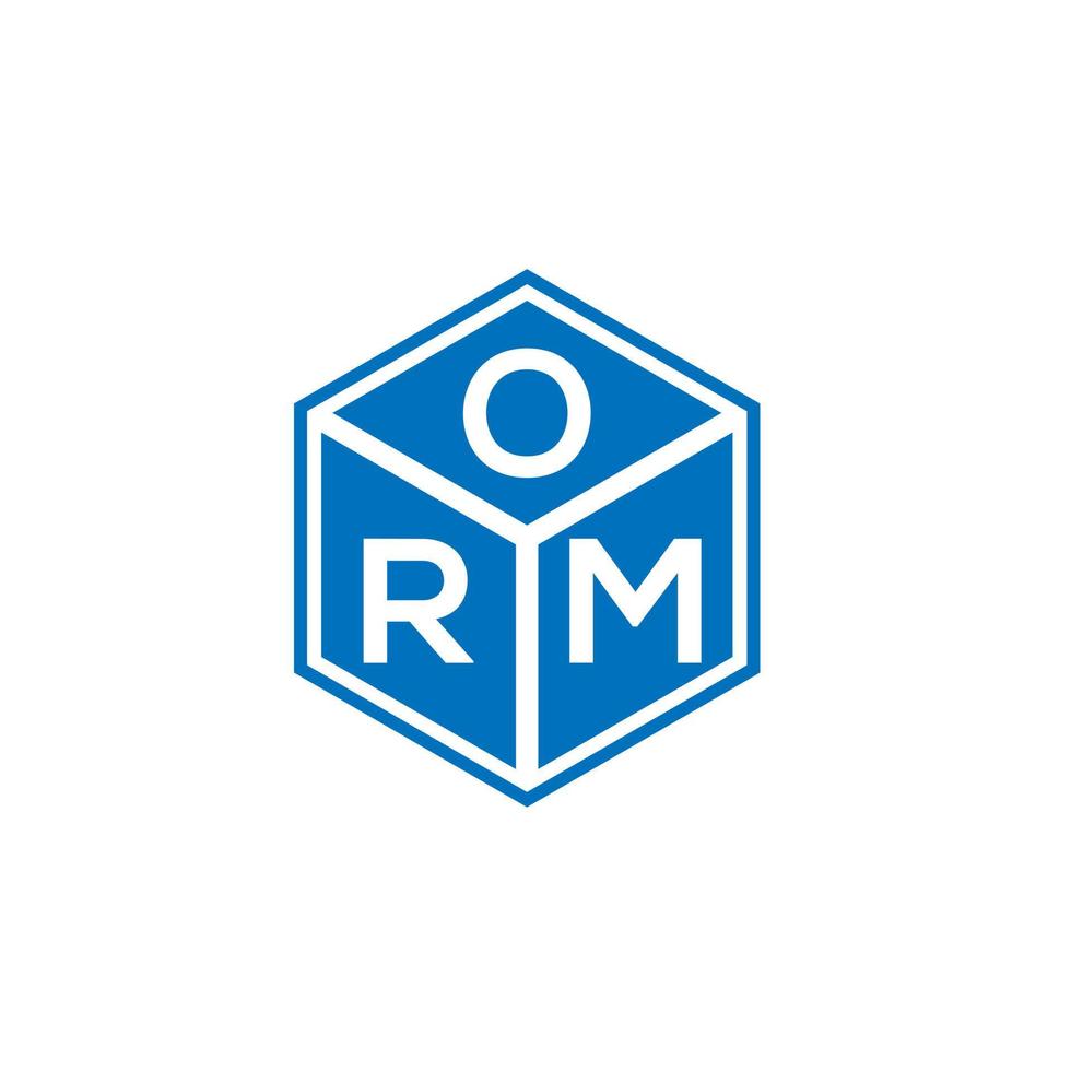 orm brief logo ontwerp op zwarte achtergrond. orm creatieve initialen brief logo concept. orm brief ontwerp. vector
