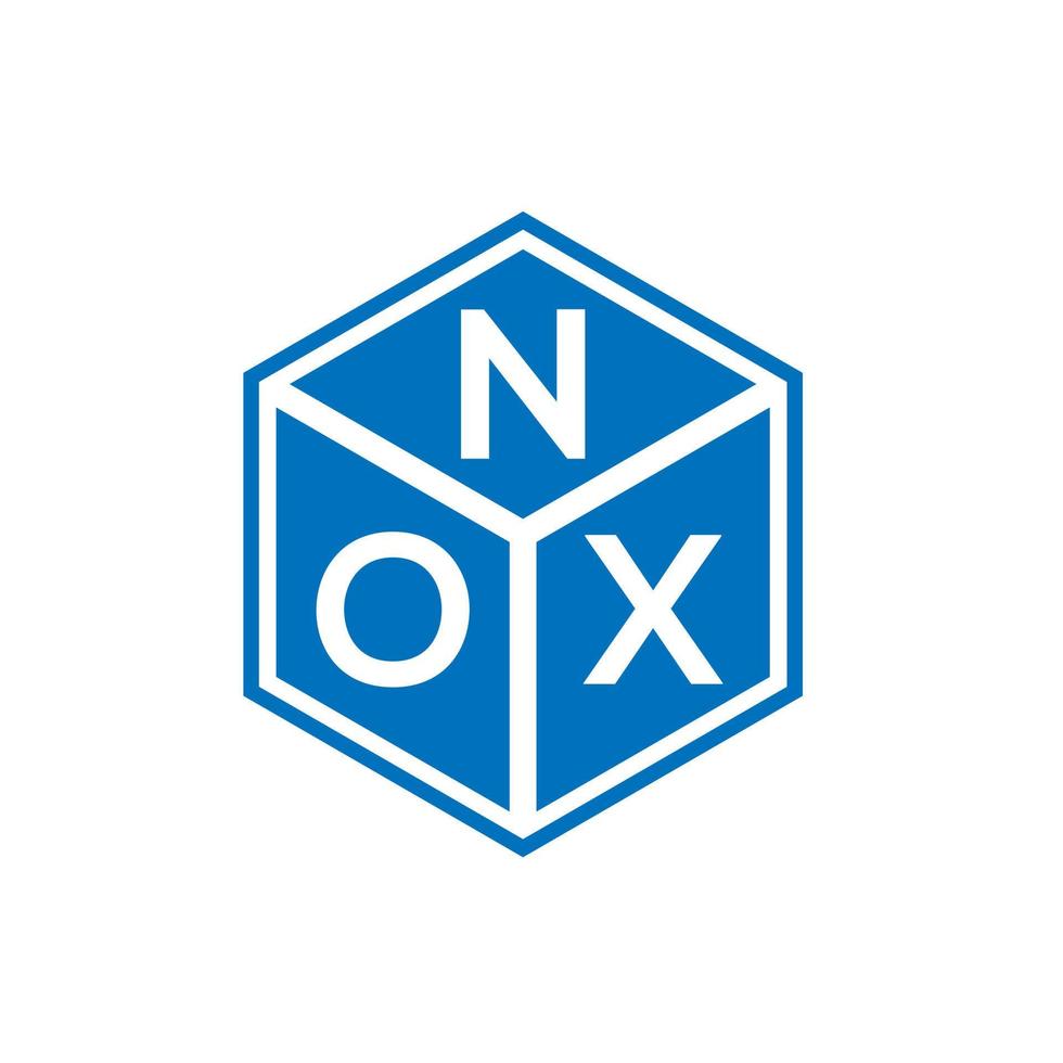 nox letter logo ontwerp op zwarte achtergrond. nox creatieve initialen brief logo concept. nox brief ontwerp. vector