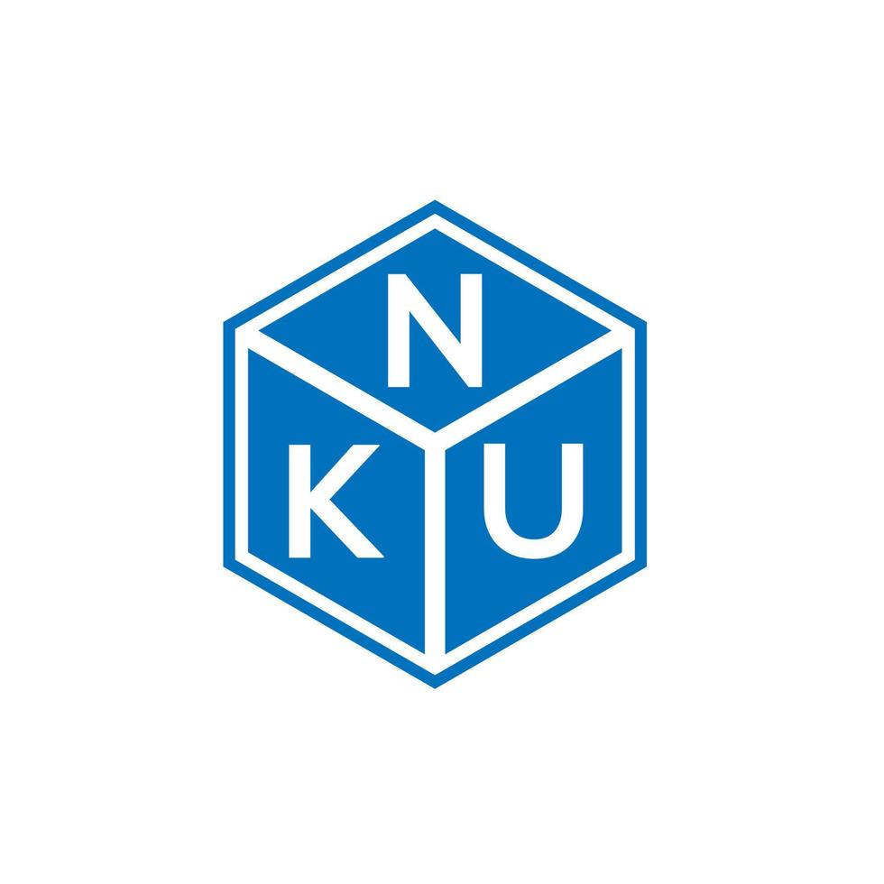 NKU brief logo ontwerp op zwarte achtergrond. nku creatieve initialen brief logo concept. nku-briefontwerp. vector