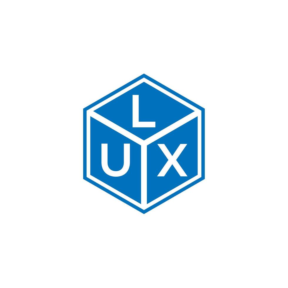 lux brief logo ontwerp op zwarte achtergrond. lux creatieve initialen brief logo concept. lux brief ontwerp. vector