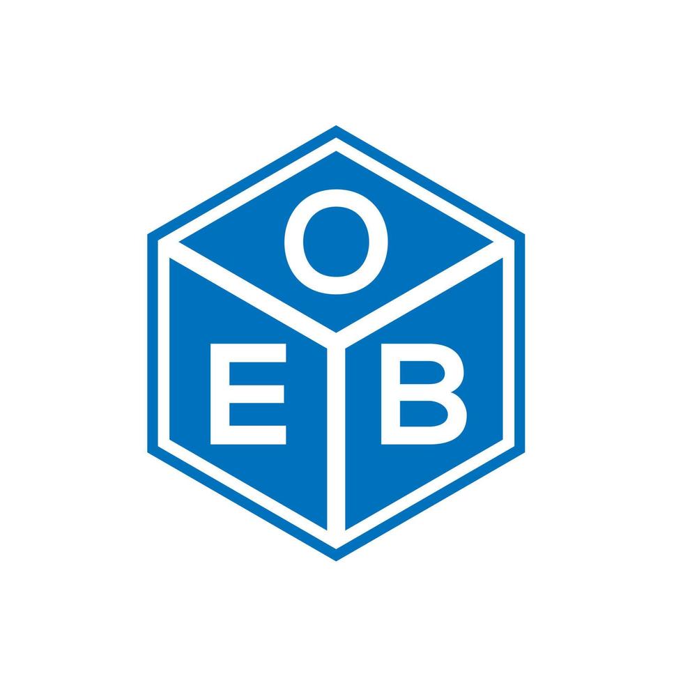 oeb brief logo ontwerp op zwarte achtergrond. oeb creatieve initialen brief logo concept. oeb-briefontwerp. vector