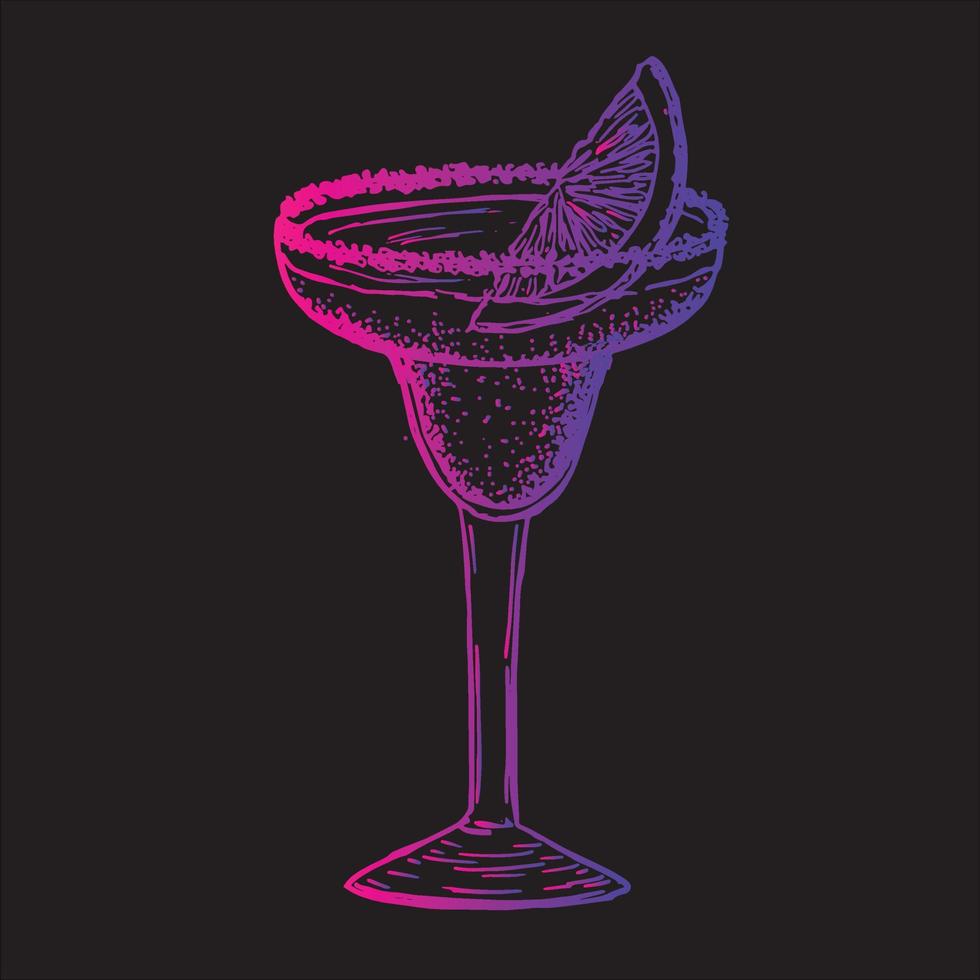 alcoholische cocktail, met de hand getekende illustratie vector