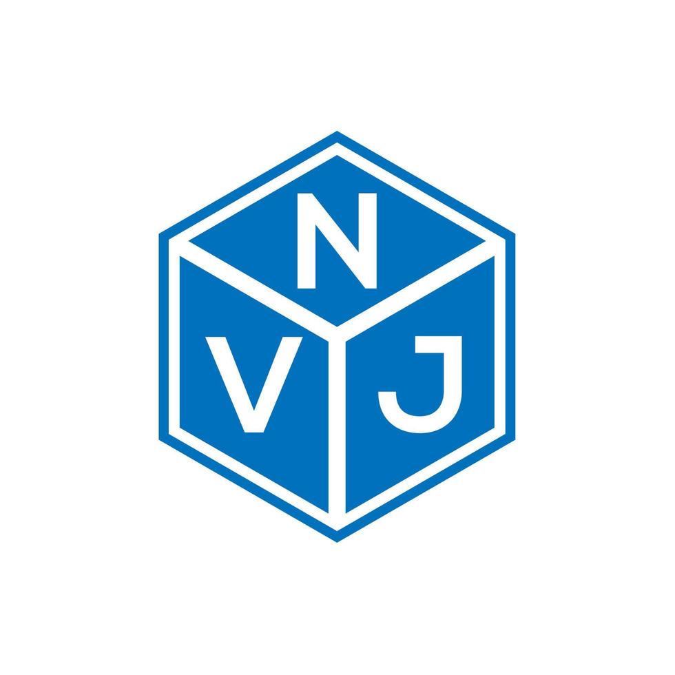 NVJ brief logo ontwerp op zwarte achtergrond. nvj creatieve initialen brief logo concept. nvj brief ontwerp. vector