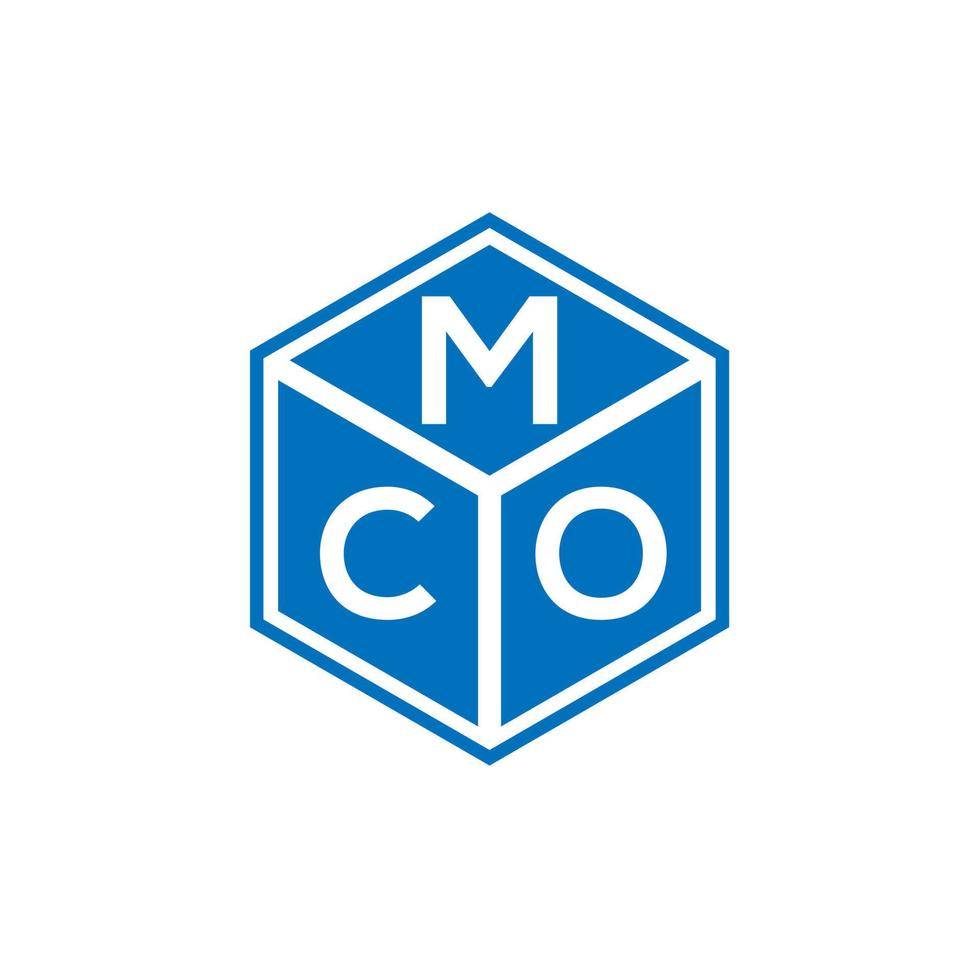 mco brief logo ontwerp op zwarte achtergrond. mco creatieve initialen brief logo concept. mco brief ontwerp. vector