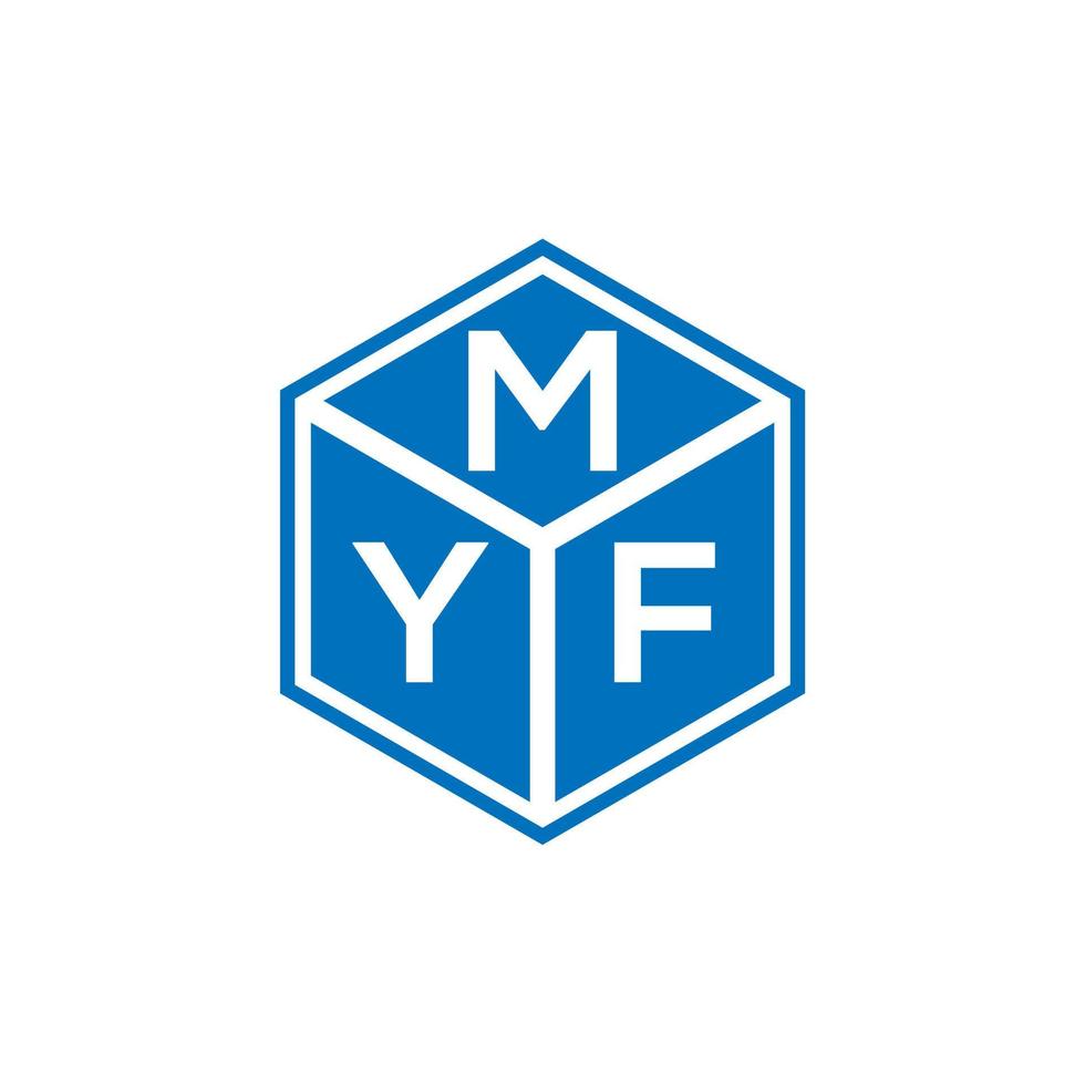 myf brief logo ontwerp op zwarte achtergrond. myf creatieve initialen brief logo concept. myf brief ontwerp. vector