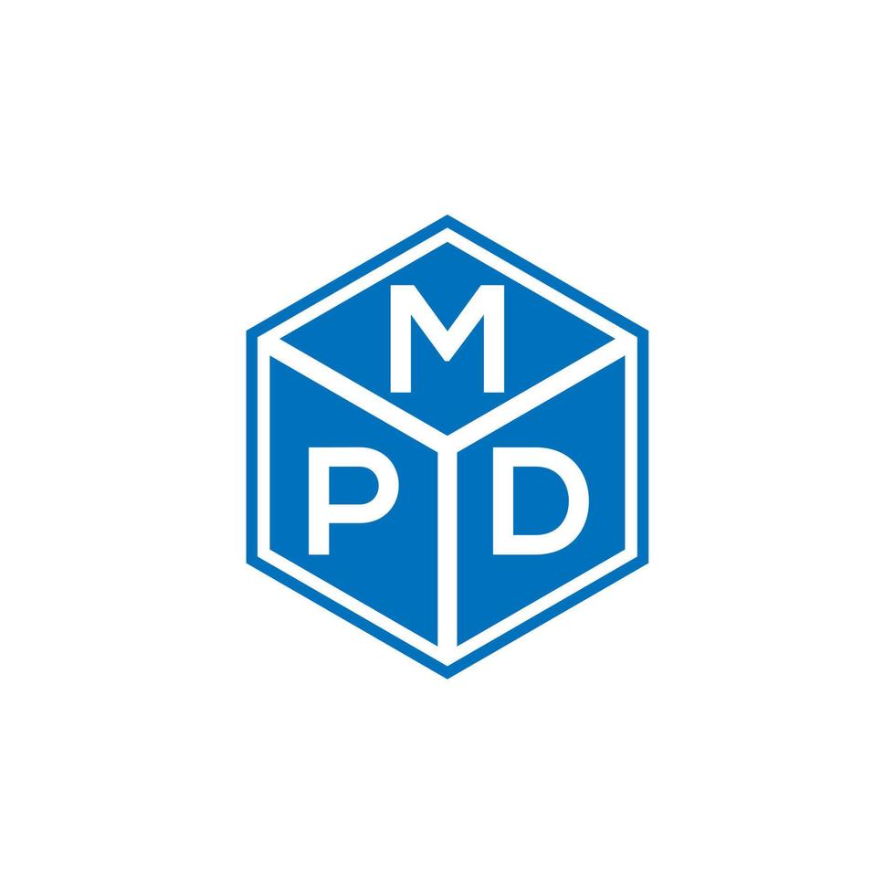 mpd brief logo ontwerp op zwarte achtergrond. mpd creatieve initialen brief logo concept. mpd-briefontwerp. vector