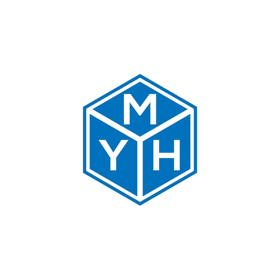 myh brief logo ontwerp op zwarte achtergrond. myh creatieve initialen brief logo concept. myh brief ontwerp. vector