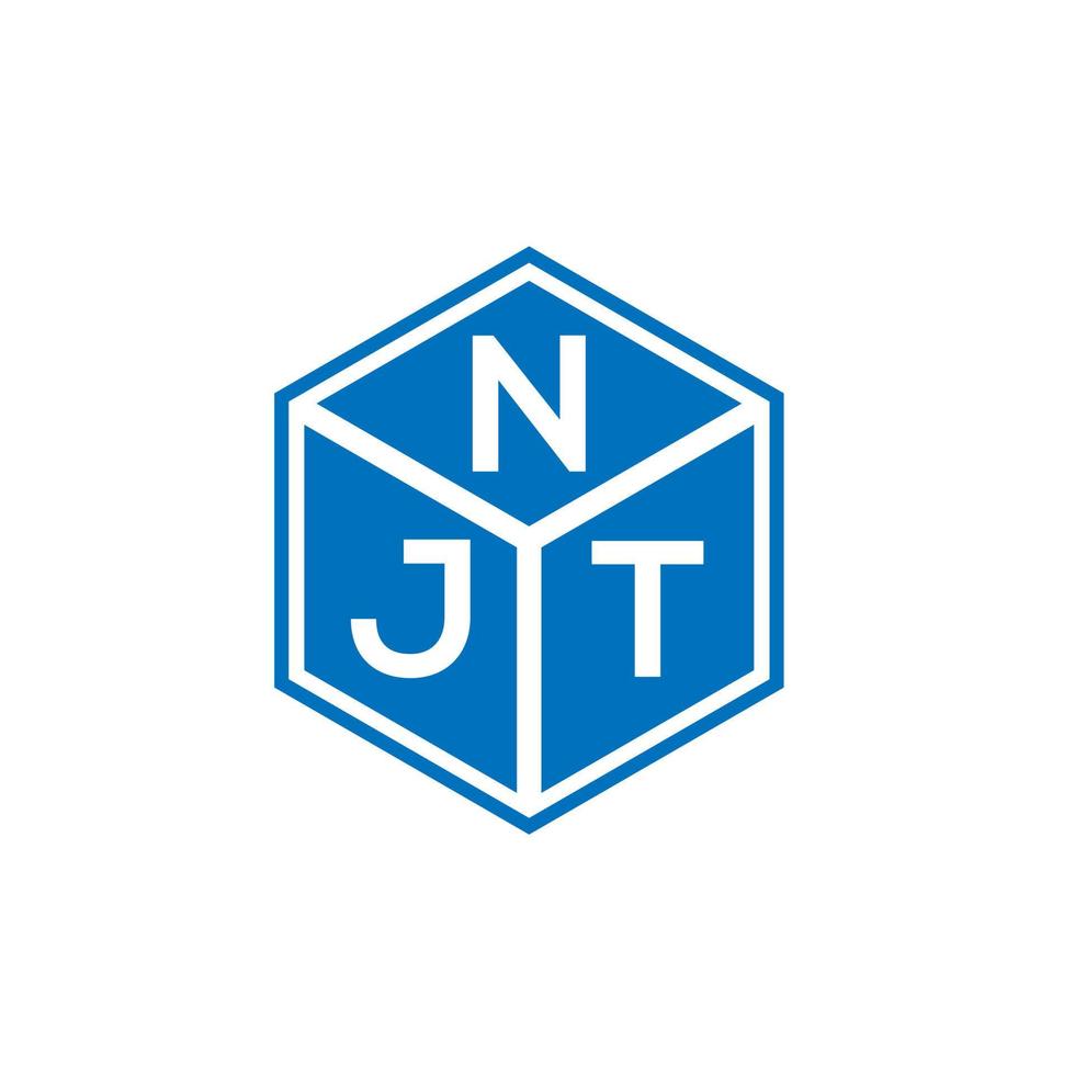 NJ brief logo ontwerp op zwarte achtergrond. njt creatieve initialen brief logo concept. njt brief ontwerp. vector