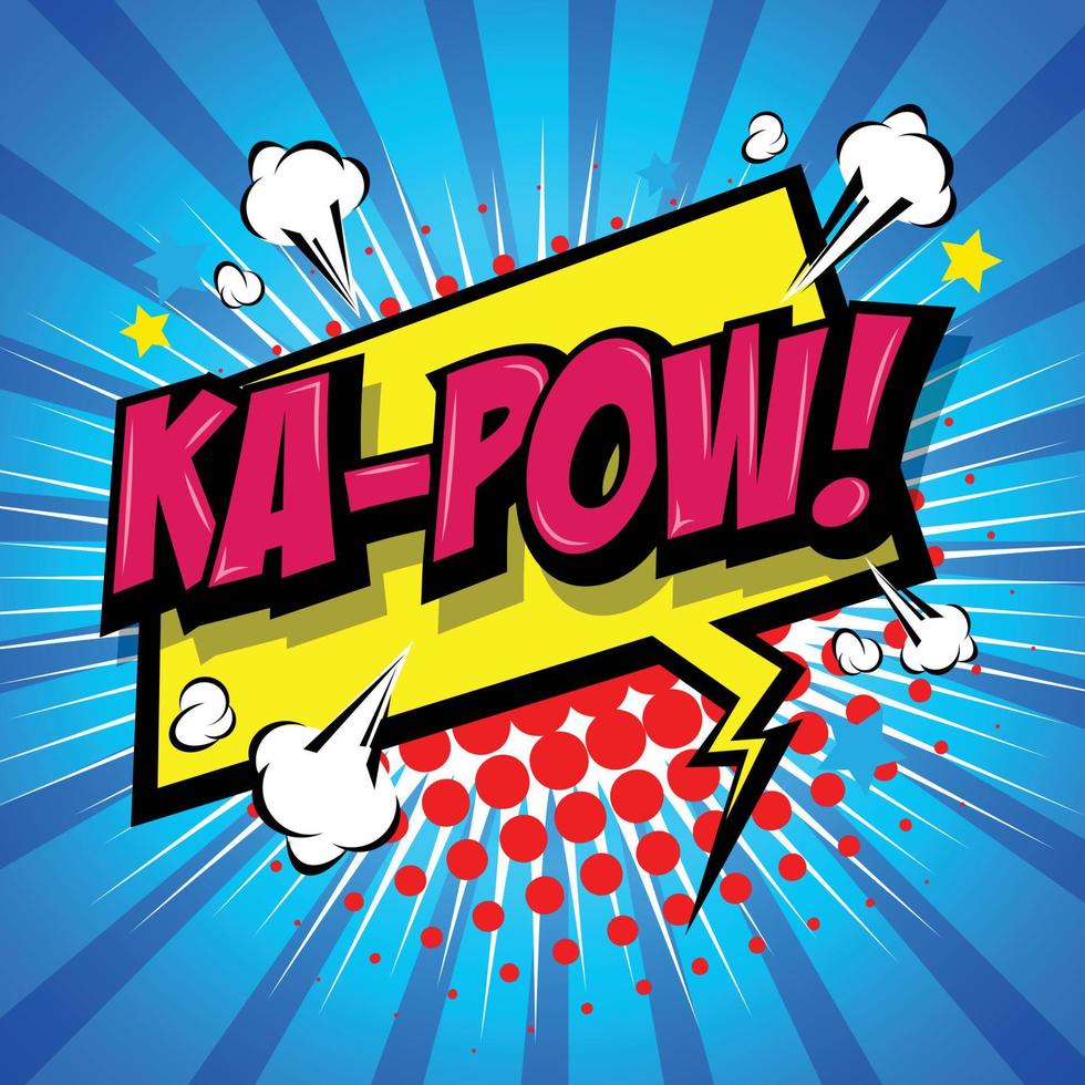 ka-pow komische tekstballon, tekenfilm. kunst en illustratie vectorbestand. vector