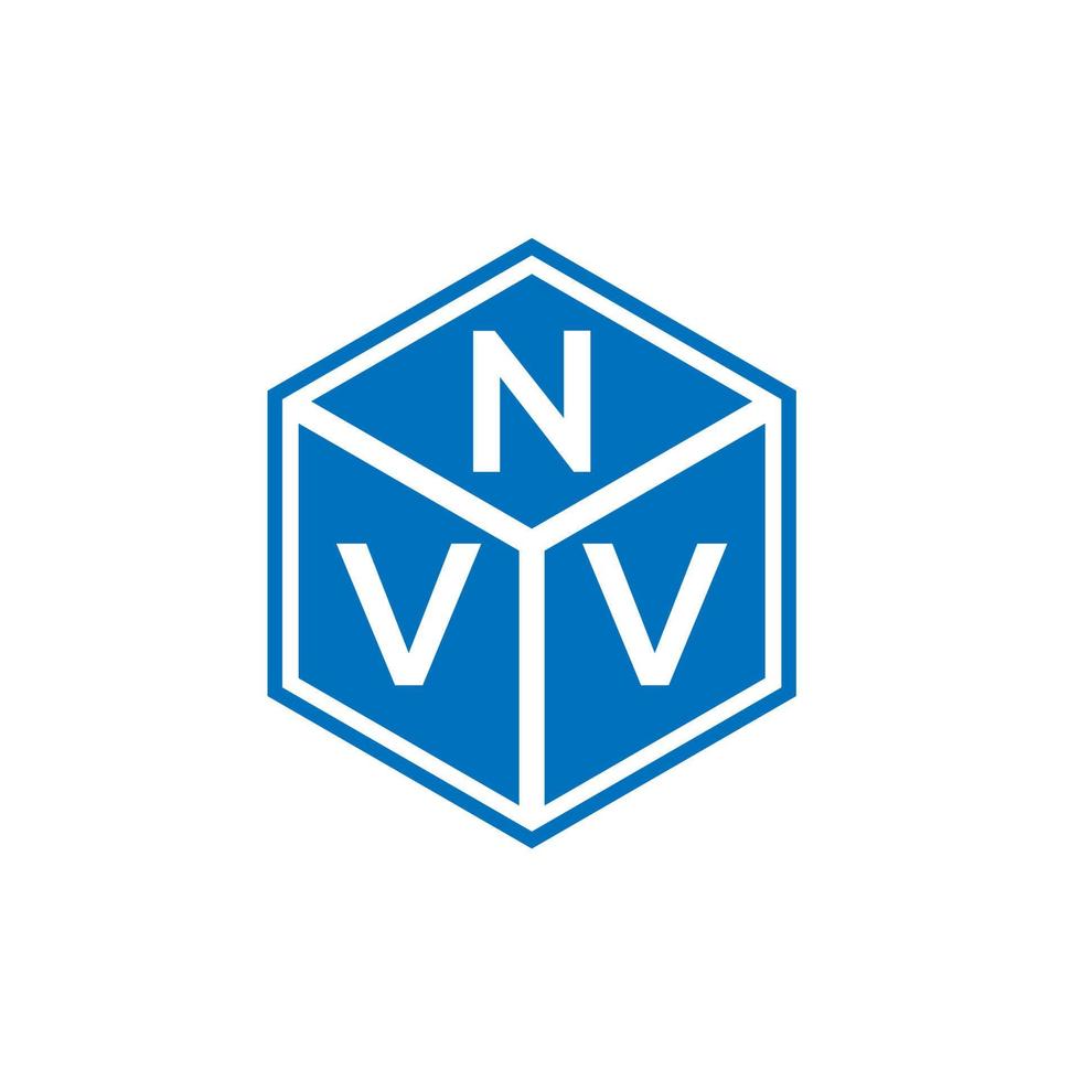 NVv brief logo ontwerp op zwarte achtergrond. nvv creatieve initialen brief logo concept. nvv brief ontwerp. vector