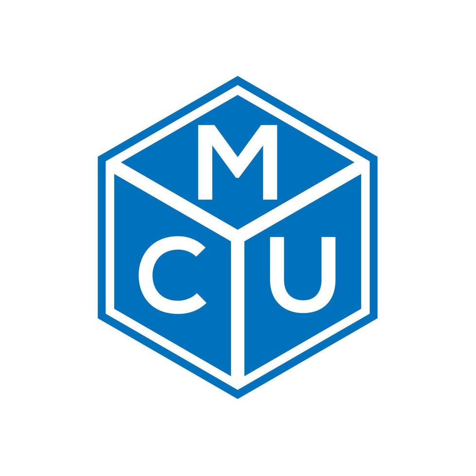 mcu brief logo ontwerp op zwarte achtergrond. mcu creatieve initialen brief logo concept. mcu brief ontwerp. vector