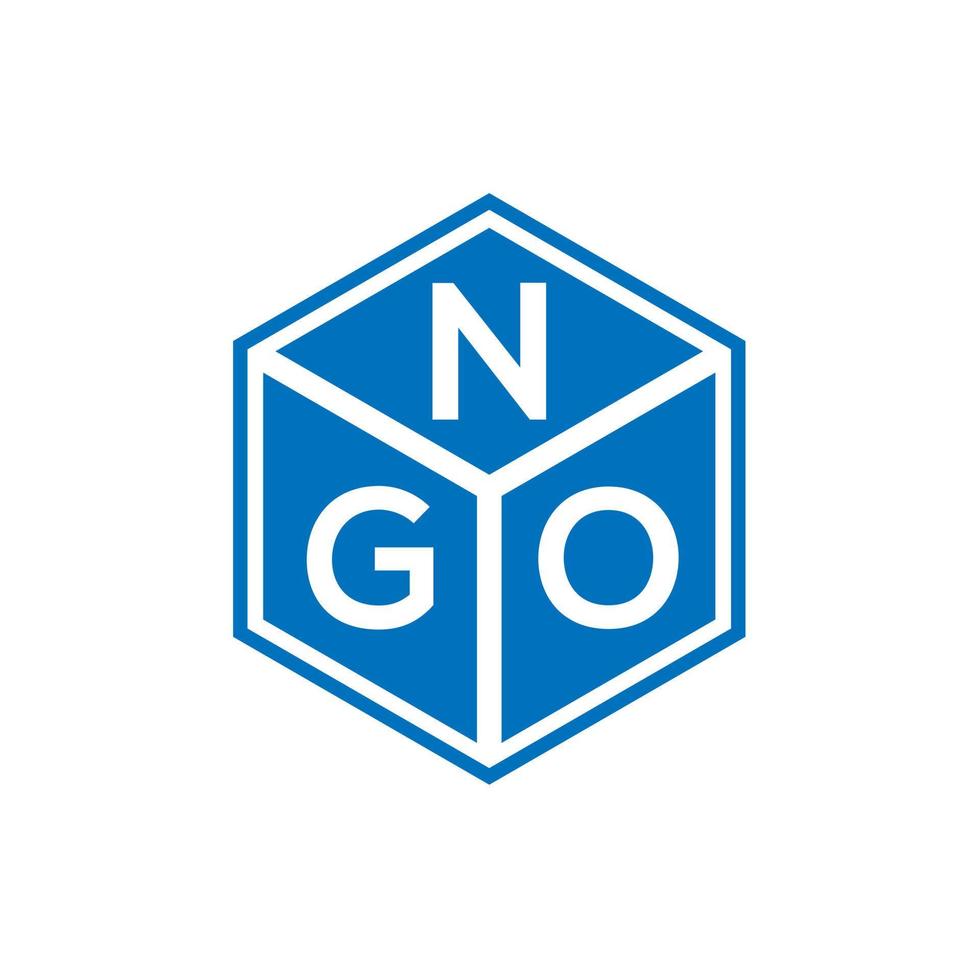 ngo brief logo ontwerp op zwarte achtergrond. ngo creatieve initialen brief logo concept. ngo-briefontwerp. vector