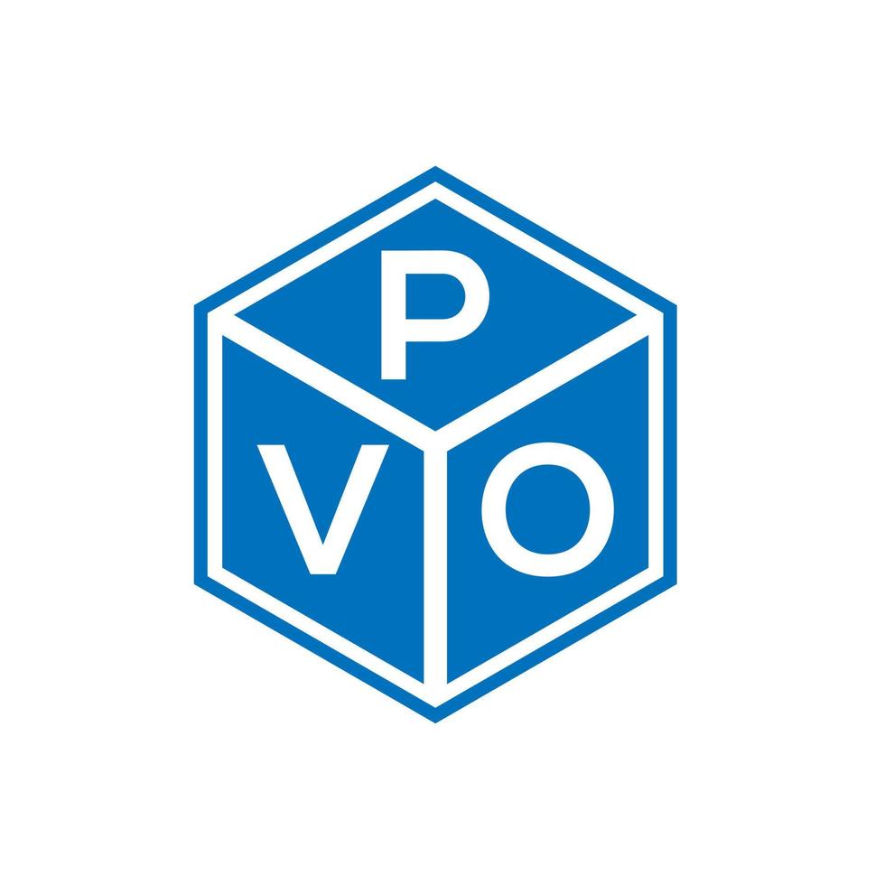 pvo brief logo ontwerp op zwarte achtergrond. pvo creatieve initialen brief logo concept. pvo brief ontwerp. vector