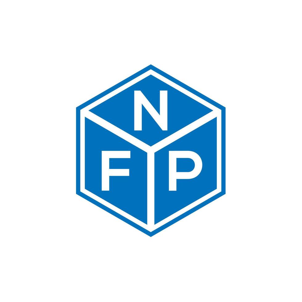 NFP brief logo ontwerp op zwarte achtergrond. nfp creatieve initialen brief logo concept. nfp-briefontwerp. vector