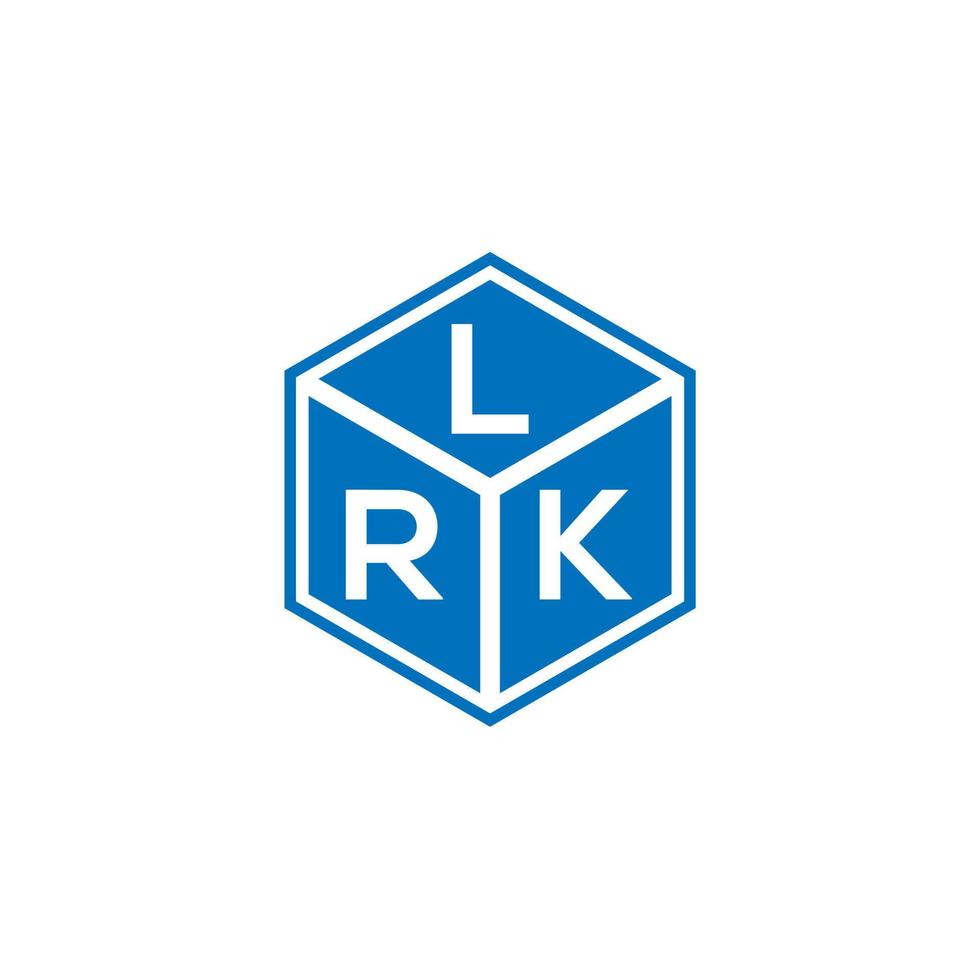 lrk brief logo ontwerp op zwarte achtergrond. lrk creatieve initialen brief logo concept. lrk brief ontwerp. vector