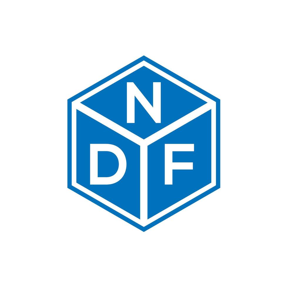 NDF brief logo ontwerp op zwarte achtergrond. NDF creatieve initialen brief logo concept. ndf brief ontwerp. vector