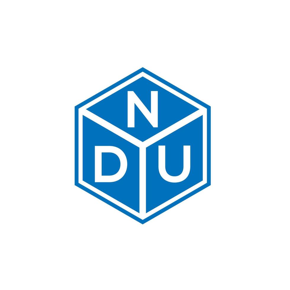 ndu brief logo ontwerp op zwarte achtergrond. ndu creatieve initialen brief logo concept. ndu-briefontwerp. vector