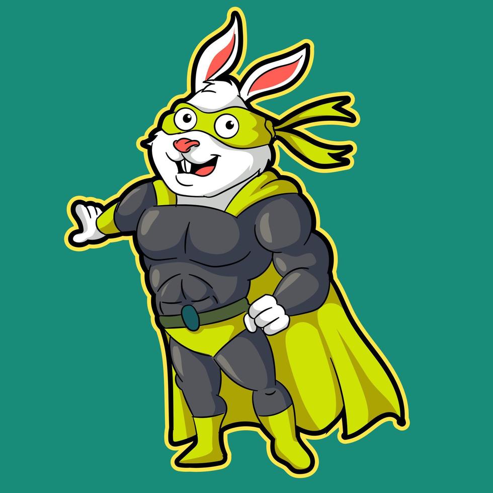 bunny helden mascotte logo afbeelding vector