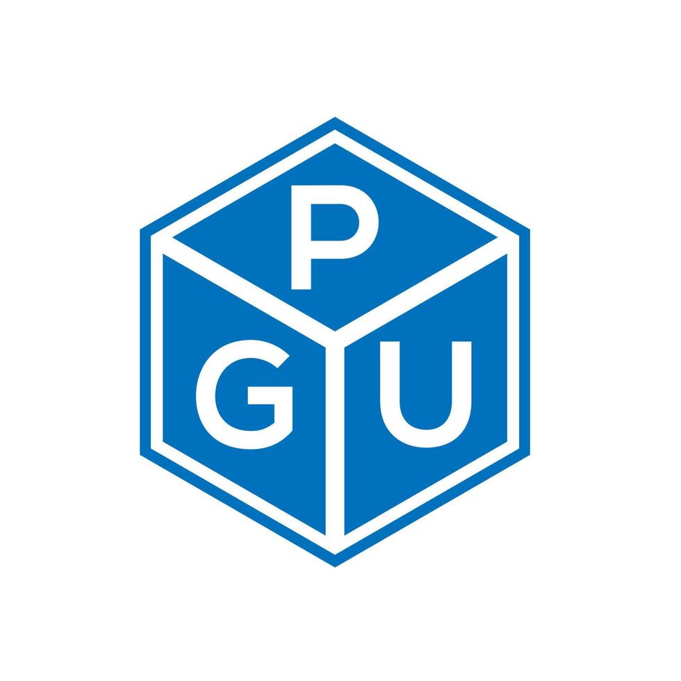 pgu brief logo ontwerp op zwarte achtergrond. pgu creatieve initialen brief logo concept. pgu brief ontwerp. vector