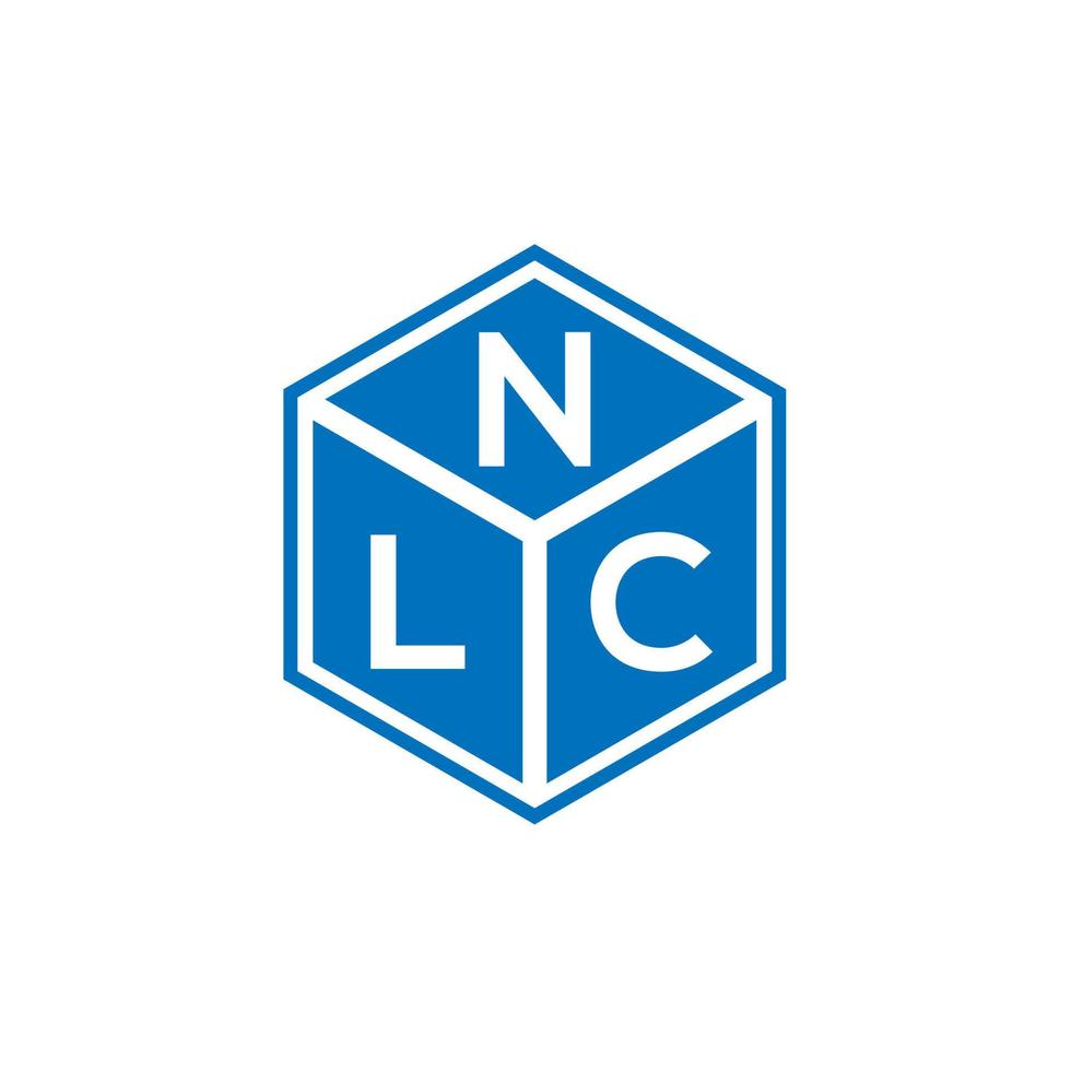 nlc brief logo ontwerp op zwarte achtergrond. nlc creatieve initialen brief logo concept. nlc brief ontwerp. vector