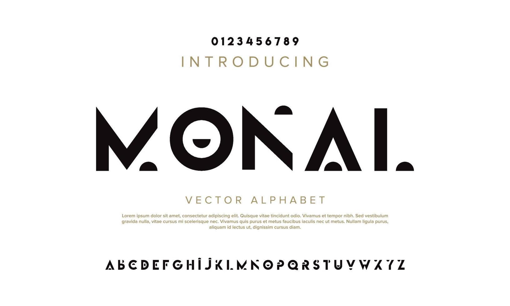 moderne abstracte digitale typografie. minimalistische alfabetmuziek, sport, mode, logo-lettertype. creatieve vectorillustratie vector