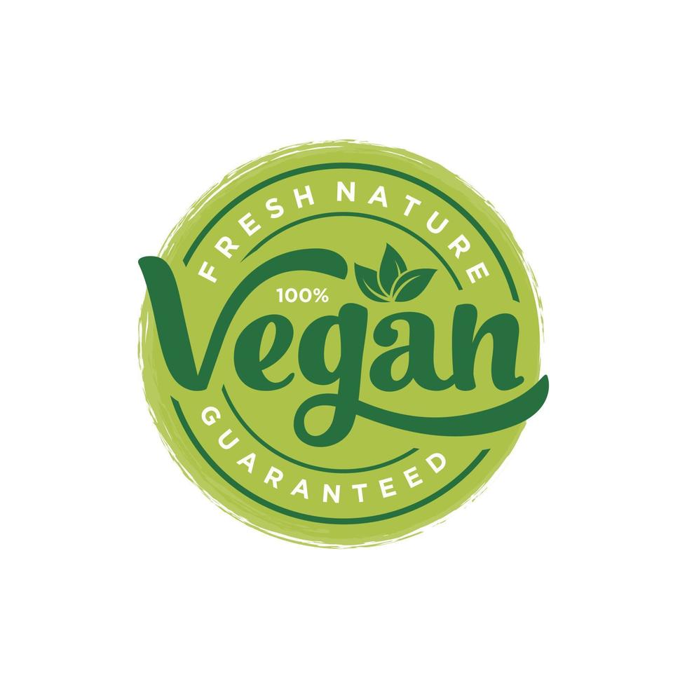 handgetekende belettering veganistisch biologisch logo ontwerpsjabloon vector