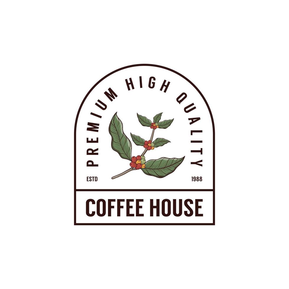 vintage koffie logo ontwerpsjabloon vector