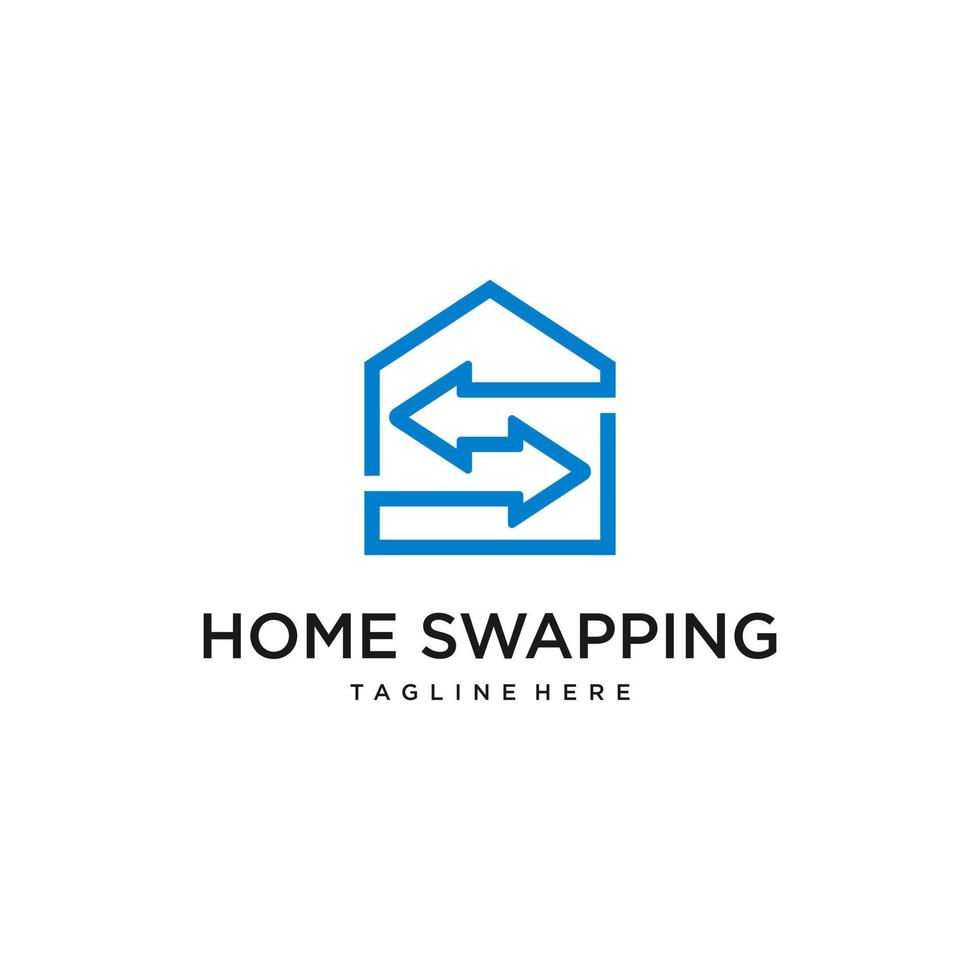 huisruil, huisruilservice logo-ontwerp vector
