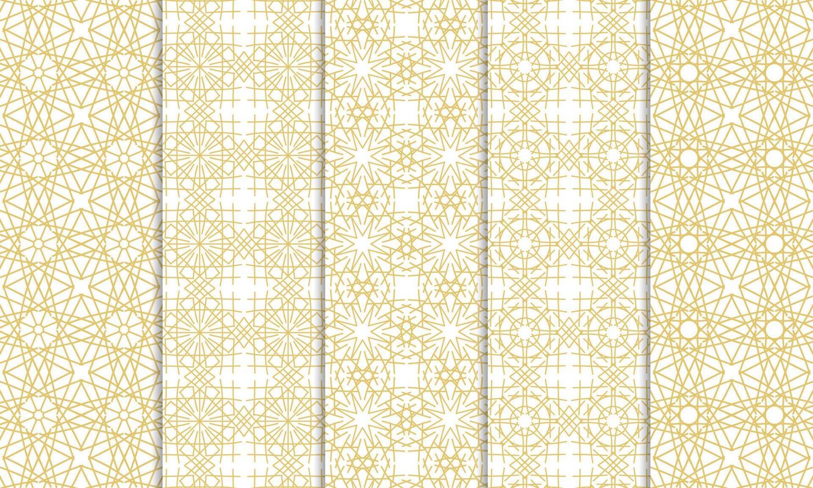 set van islamitische, decoratieve, artistieke, decoratie en naadloze patronen. perfect voor achtergrond, stof, enz. vector