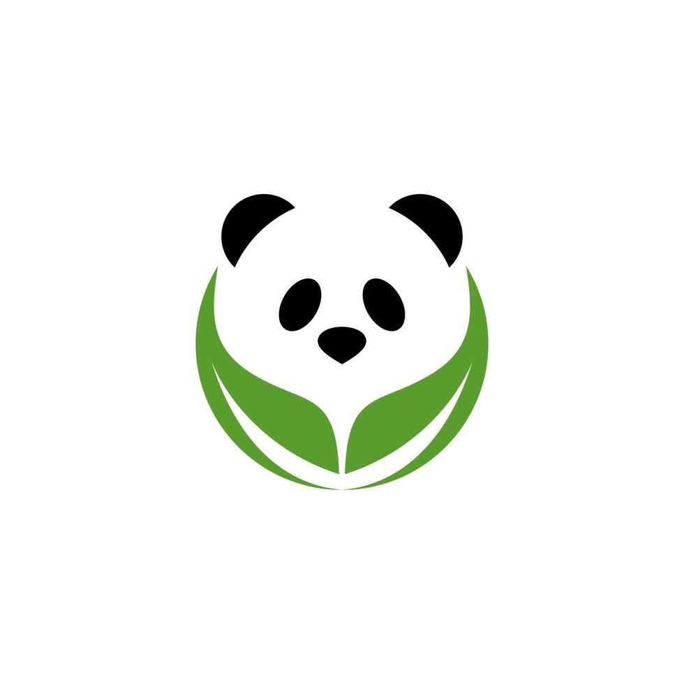 natuur panda. een illustratie van een logo dat een panda combineert met een verscheidenheid aan bladeren, de bladeren symboliseren de natuur vector