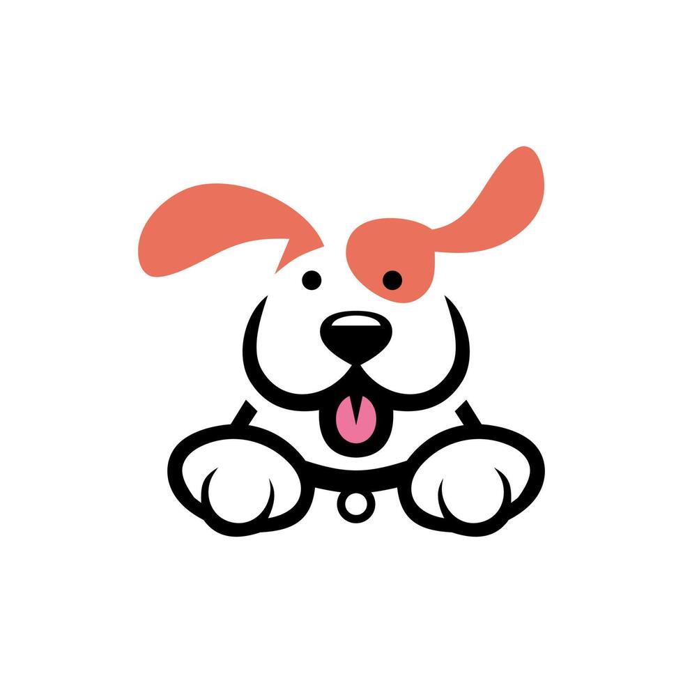 verwende hond. een schattige verwende hond logo illustratie vector