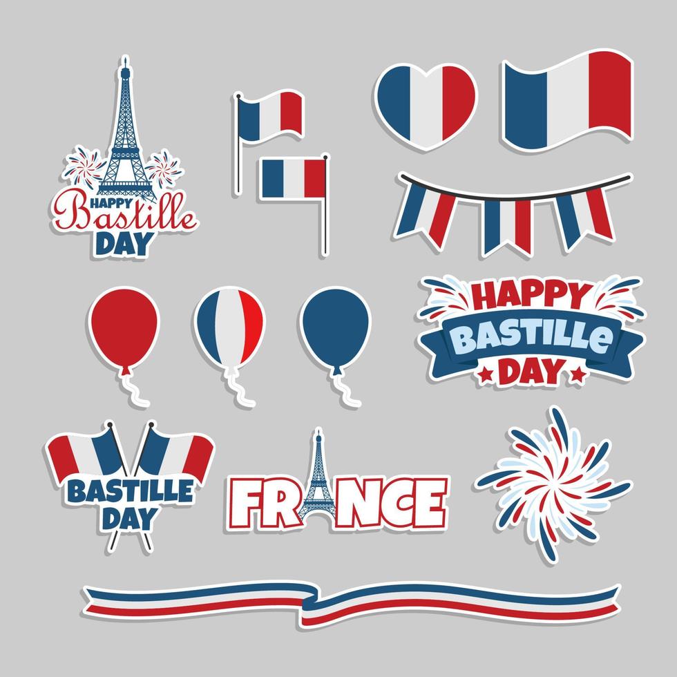 Bastille dag feest sticker vector