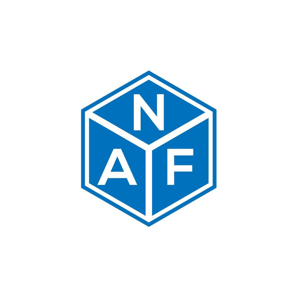 naf brief logo ontwerp op zwarte achtergrond. naf creatieve initialen brief logo concept. naf brief ontwerp. vector