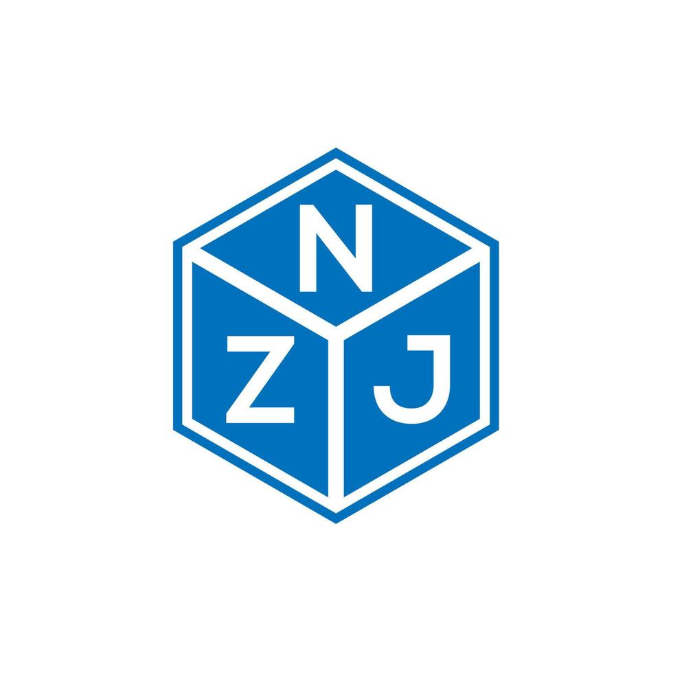 NZJ brief logo ontwerp op zwarte achtergrond. nzj creatieve initialen brief logo concept. nzj brief ontwerp. vector