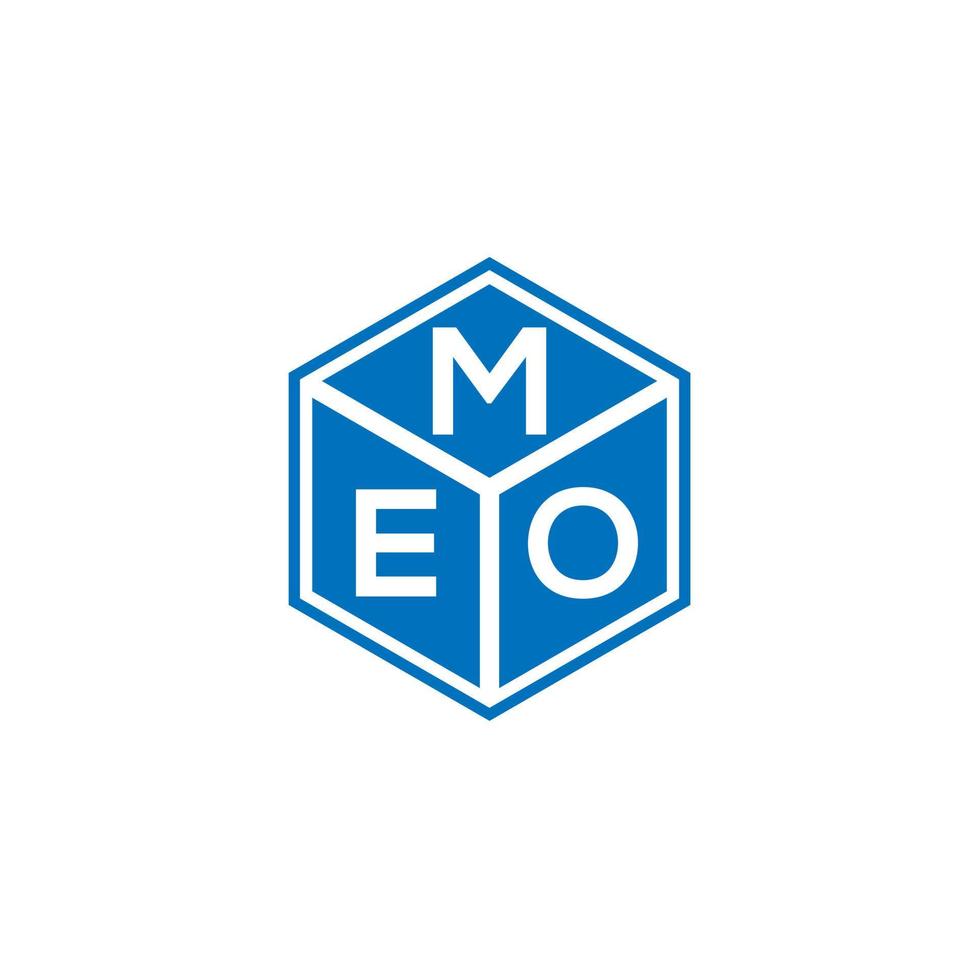 meo brief logo ontwerp op zwarte achtergrond. meo creatieve initialen brief logo concept. meo brief ontwerp. vector