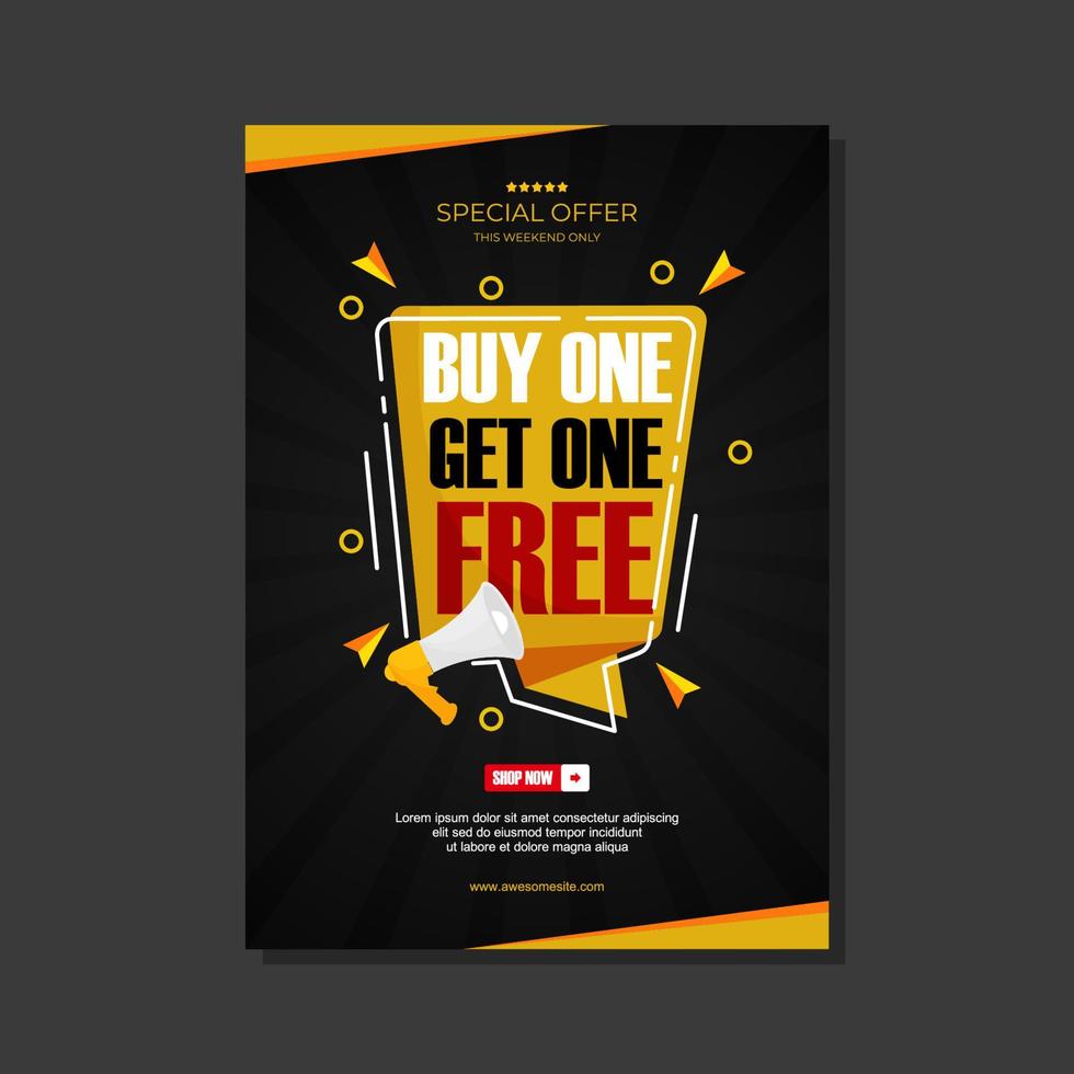 koop 1 krijg 1 gratis poster vector