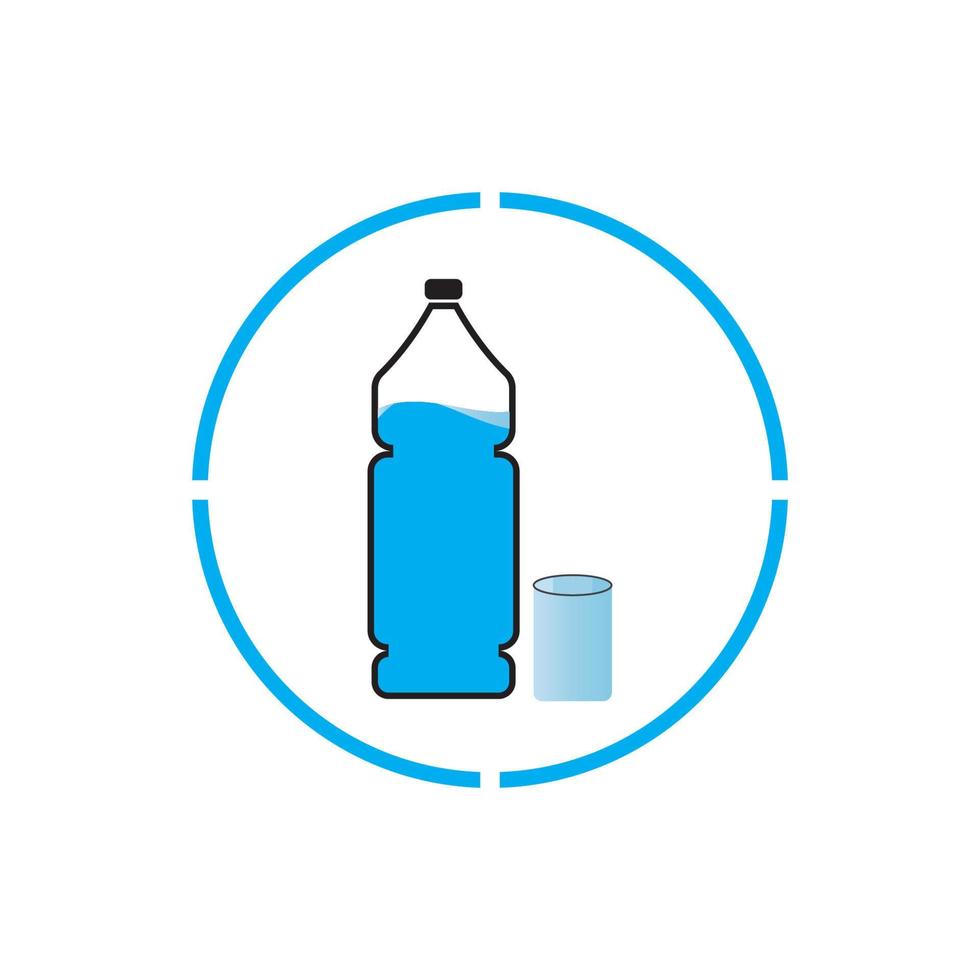 plastic fles en glas vector icon