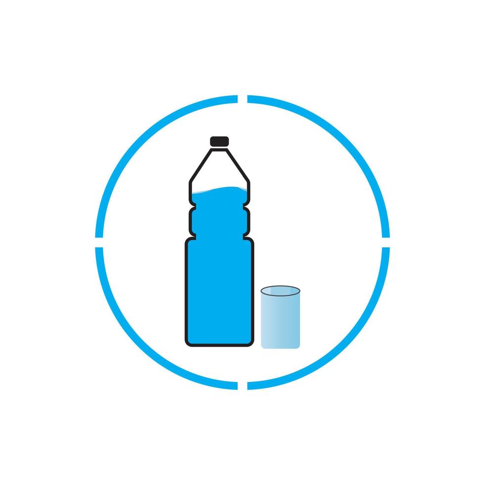 plastic fles en glas vector icon