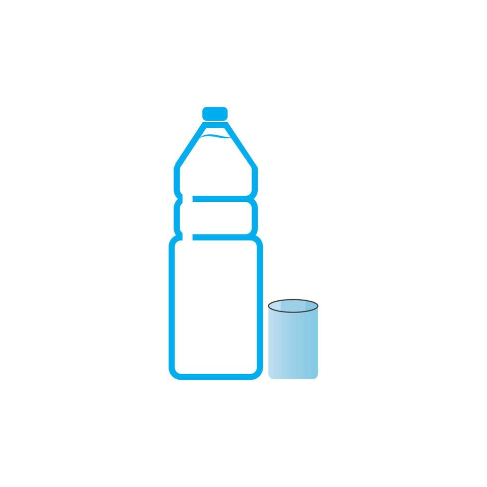 plastic fles en glas vector icon